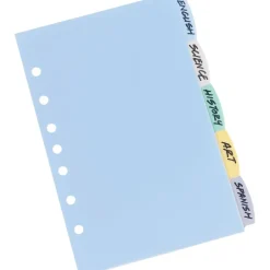 Avery Mini Write & Erase Plastic Blank Dividers, 5-Tab, Assorted Colors, 5/Pack (16180) Clearance