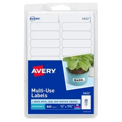 Avery Multi-Use Laser/Inkjet Identification & Color Coding Label, 1 3/4" x 1 3/4", White, 840 Labels/Pack (5422) Clearance