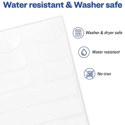 Avery No-Iron Fabric Labels, Assorted Shapes and Sizes, White, Non-Printable, 45 Labels/Pack (40700) Discount