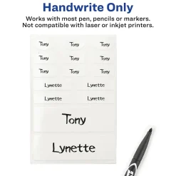 Avery No-Iron Fabric Labels, Assorted Shapes and Sizes, White, Non-Printable, 45 Labels/Pack (40700) Discount