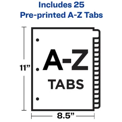 Avery Pre-Printed Paper Dividers with Laminated Tabs, A-Z Tabs, Buff, Copper Reinforced (24280)