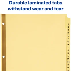 Avery Pre-Printed Paper Dividers with Laminated Tabs, A-Z Tabs, Buff, Gold Reinforced (11306) Discount
