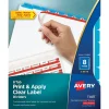 Avery Print & Apply Blank Tab Dividers, 8-Tab, Blue, 5/Pack (11411) Outlet