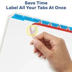 Avery Print & Apply Blank Tab Dividers, 8-Tab, Blue, 5/Pack (11411) Outlet
