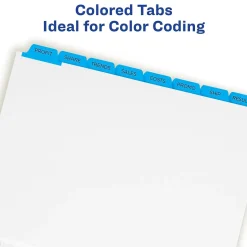 Avery Print & Apply Blank Tab Dividers, 8-Tab, Blue, 5/Pack (11411) Outlet