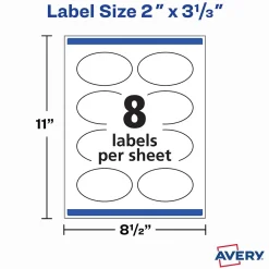 Avery Print-to-the-Edge Laser/Inkjet Oval Labels, 2