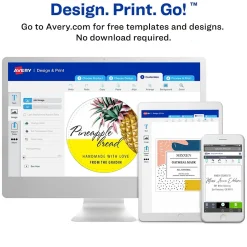 Avery Print-to-the-Edge Laser/Inkjet Square Labels, 1 1/2