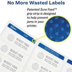 Avery Print-to-the-Edge Laser Address Labels, 3/4" x 2-1/4", White, 750 Labels/Pack (6870)* Address Labels