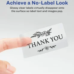 Avery Print-to-the-Edge Laser/Inkjet Rectangle Labels, 2" x 3", Glossy Clear, 80 Labels/Pack (22822) Clearance
