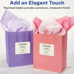 Avery Print-to-the-Edge Laser/Inkjet Rectangle Labels, 3" x 3 3/4", Pearlized Ivory, 48 Labels/Pack (22823) Sale