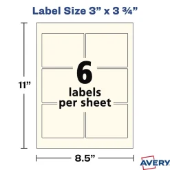 Avery Print-to-the-Edge Laser/Inkjet Rectangle Labels, 3