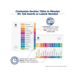 Avery Ready Index Numeric Paper Dividers, 12-Tab, Multicolor, 6/Pack (11196) Sale