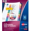 Avery Ready Index Table of Contents Paper Dividers, 1-31 Tabs, Multicolor, 6 Sets/Pack (11831) Sale