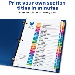 Avery Ready Index Table of Contents Paper Dividers, 1-31 Tabs, Multicolor, 6 Sets/Pack (11831) Sale