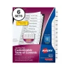 Avery Ready Index Table of Contents Paper Dividers, Jan-Dec Tabs, White, 6 Sets/Pack (11826) Clearance