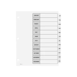 Avery Ready Index Table of Contents Paper Dividers, Jan-Dec Tabs, White, 6 Sets/Pack (11826) Clearance