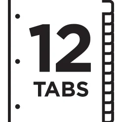 Avery Ready Index Table of Contents Pre-Printed Numeric Paper Divider, 12 Tabs, Multicolor, 1 Set (11141) Hot