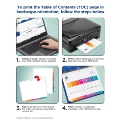 Avery Ready Index Table of Contents Paper Dividers, 1-10 Tabs, Multicolor (11135) Hot