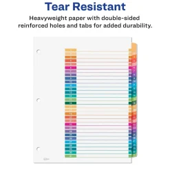 Avery Ready Index Table of Contents Pre-Printed Numeric Paper Divider, 31 Tabs, Multicolor, 1 Set (11129)