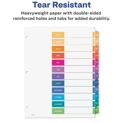 Avery Ready Index Table of Contents Pre-Printed Monthly Paper Divider, Jan - Dec Tabs, Multicolor, 1 Set (11127) Clearance