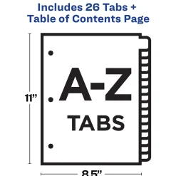Avery Ready Index Table of Contents Paper Dividers, A-Z Tabs, Contemporary Multicolor (11844) New