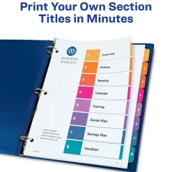 Avery Ready Index Table of Contents Extra-Wide Paper Dividers, 1-8 Tab, Multicolor (11163) Hot