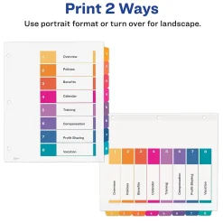 Avery Ready Index Table of Contents Extra-Wide Paper Dividers, 1-8 Tab, Multicolor (11163) Hot