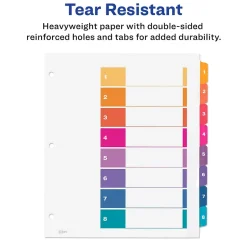 Avery Ready Index Table of Contents Extra-Wide Paper Dividers, 1-8 Tab, Multicolor (11163) Hot