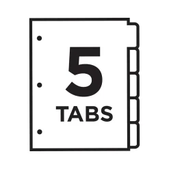 Avery Ready Index Table of Contents Paper Dividers, 1-5 Tabs, Multicolor, 6 Sets/Pack (11187) Clearance