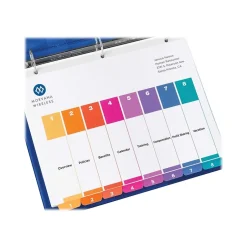 Avery Ready Index Table of Contents Pre-Printed Numeric Paper Divider, 8 Tabs, Multicolor, 6 Sets (11186) Hot