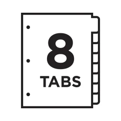 Avery Ready Index Table of Contents Pre-Printed Numeric Paper Divider, 8 Tabs, Multicolor, 6 Sets (11186) Hot