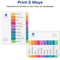 Avery Ready Index Table of Contents Paper Dividers, 1-10 Tabs, Multicolor, 6 Sets/Pack (11188) Sale