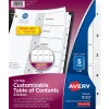 Avery Ready Index Table of Contents Paper Dividers, 1-5 Tabs, White (11130) New