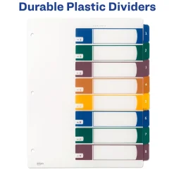 Avery Ready Index Table of Contents Plastic Dividers, 1-8 Tabs, Multicolor (11817) Outlet