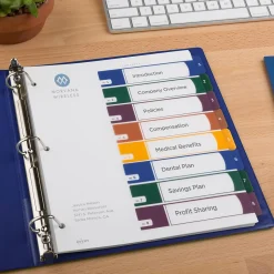 Avery Ready Index Table of Contents Plastic Dividers, 1-8 Tabs, Multicolor (11817) Outlet