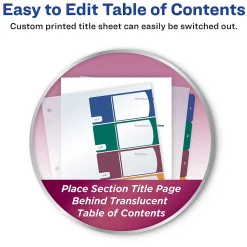 Avery Ready Index Table of Contents Plastic Dividers, 1-5 Tabs, Multicolor (11816) Outlet