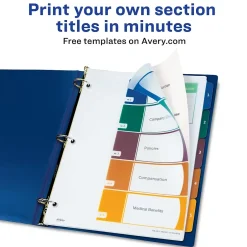 Avery Ready Index Table of Contents Plastic Dividers, 1-5 Tabs, Multicolor (11816) Outlet
