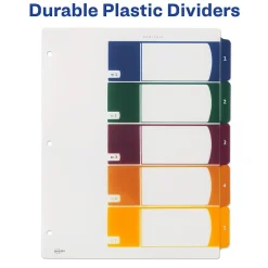 Avery Ready Index Table of Contents Plastic Dividers, 1-5 Tabs, Multicolor (11816) Outlet