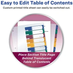 Avery Ready Index Table of Contents Plastic Dividers, 1-10 Tabs, Multicolor (11818) Outlet
