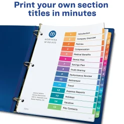 Avery Ready Index Table of Contents Paper Dividers, 1-15 Tabs, Multicolor, 6 Sets/Pack (11197) Best