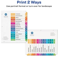 Avery Ready Index Table of Contents Paper Dividers, 1-15 Tabs, Multicolor, 6 Sets/Pack (11197) Best