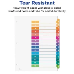 Avery Ready Index Table of Contents Paper Dividers, 1-15 Tabs, Multicolor, 6 Sets/Pack (11197) Best