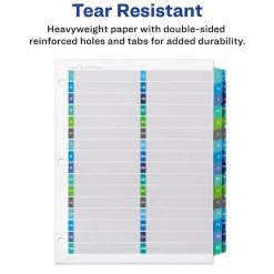 Avery Ready Index Table of Contents Double Column Paper Dividers, 1-32 Tabs, Multicolor (11322)