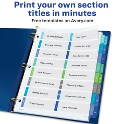 Avery Ready Index Table of Contents Double Column Paper Dividers, 1-16 Tabs, Multicolor (11320) Clearance