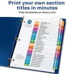 Avery Ready Index Table of Contents EcoFriendly Paper Dividers, 1-31 Tabs, Multicolor (11084) Discount