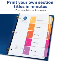 Avery Ready Index Table of Contents EcoFriendly Paper Dividers, 1-5 Tabs, Multicolor, 3 Sets/Pack (11080) Sale