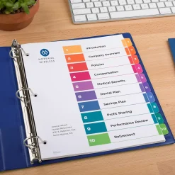 Avery Ready Index Table of Contents EcoFriendly Paper Dividers, 1-10 Tabs, Multicolor, 3 Sets/Pack (11082) Sale