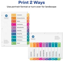 Avery Ready Index Table of Contents Paper Dividers, 1-10 Tabs, Multicolor, 24 Sets/Box (11169) Outlet