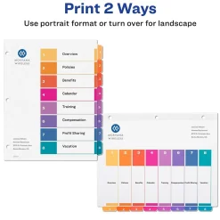 Avery Ready Index Table of Contents Paper Dividers, 1-8 Tabs, Multicolor, 24 Sets/Box (11168) Online