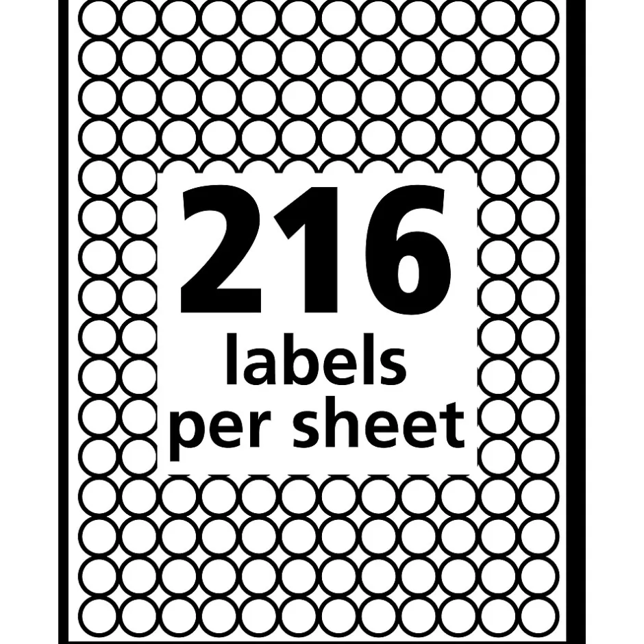 Avery See-Through Color Coding Labels, 1/4" Diameter, Translucent Assorted Colors, 864 Labels/Pack (5796) Outlet